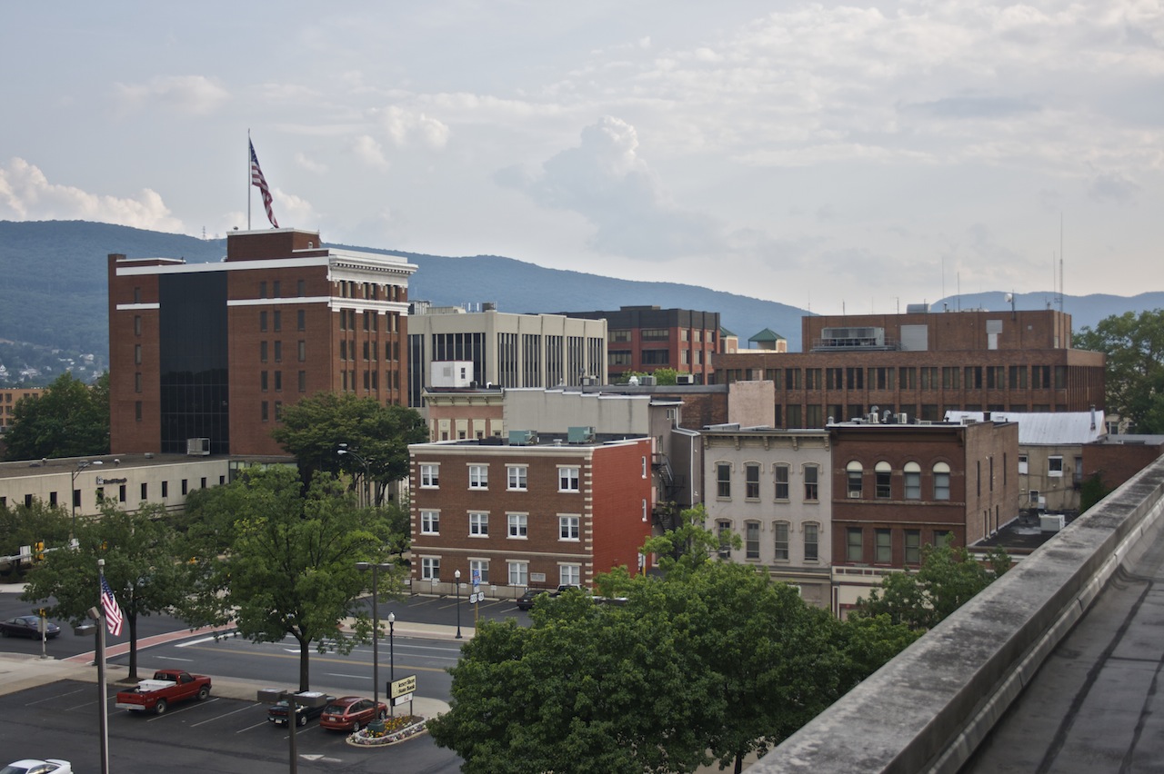 Downtown Williamsport viewed from the Scottish Rite Auditorium rooftop